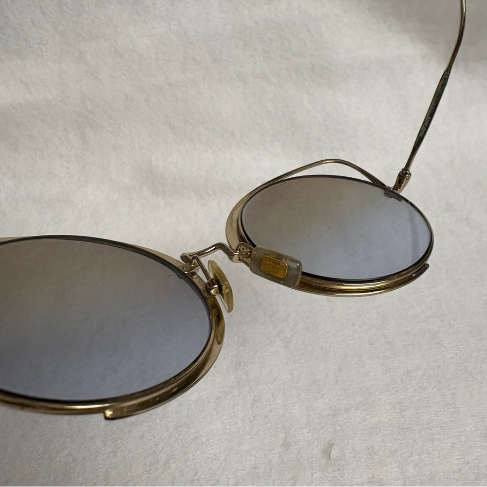 MIU MIU Sunglasses SMU51T Maroon Red w/ Gold Round w/ Cat Ears - Picture 12 of 14
